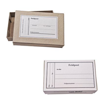 Feldpost mail folding postage paper box mit Brief feldpostpackchen D.R.G.M. all product WW2 German WWII wehrmacht reenactment reenactor film props warcopy reproductions heeres paperwork ration