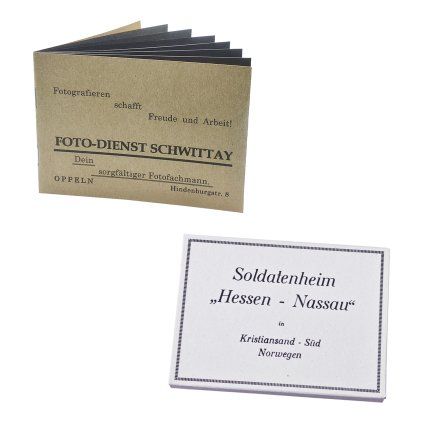 Pocket photoalbum foto dienst Soldatenheim hessen nassau photo envelope kantine photography camera WW2 German WWII wehrmacht reenactment reenactor film props warcopy reproductions heeres paperwork ration pocket litter
