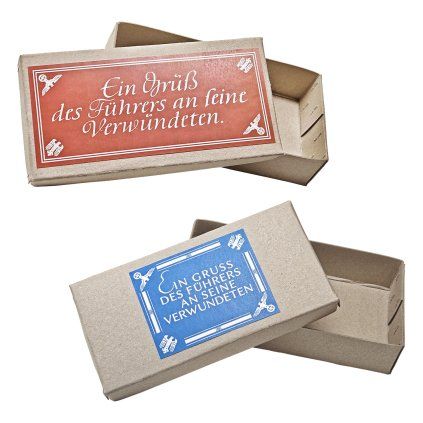 Greeting gift box Führerpaket fuhrer all geschenk Verwundeten WW2 German WWII wehrmacht reenactment reenactor film props warcopy reproductions heeres paperwork ration pocket litter