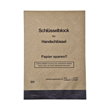 Key book notepad tracing block map WW2 German WWII wehrmacht reenactment reenactor film props warcopy reproductions heeres paperwork ration pocket litter