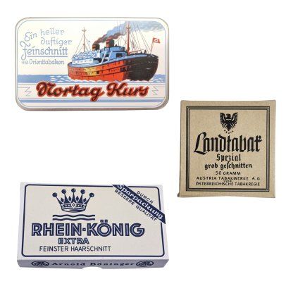 Rhein König tobacco Feinster Haarschnitt Sparpackung landtabak Nortag kurs pfeifentabak WW2 German WWII wehrmacht reenactment reenactor film props warcopy reproductions heeres paperwork ration pocket litter